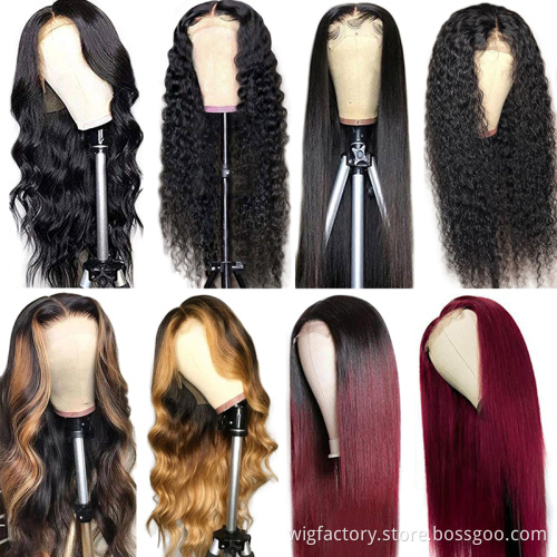 Wholesale cheap virign brazilian hair wig human hair 360 lace frontal, pre-plucked 360 lace frontal wig with baby hair